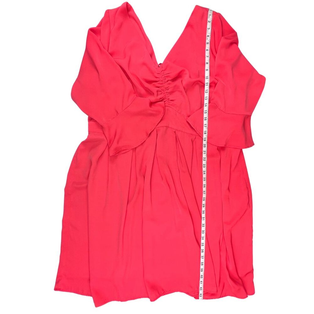 Eloquii Cocktail Dress 26 Pink Flared Sleeves Flowy Adjustable Neckline Dress - Picture 3 of 14